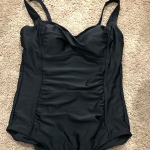 A cute black one piece bathing suit